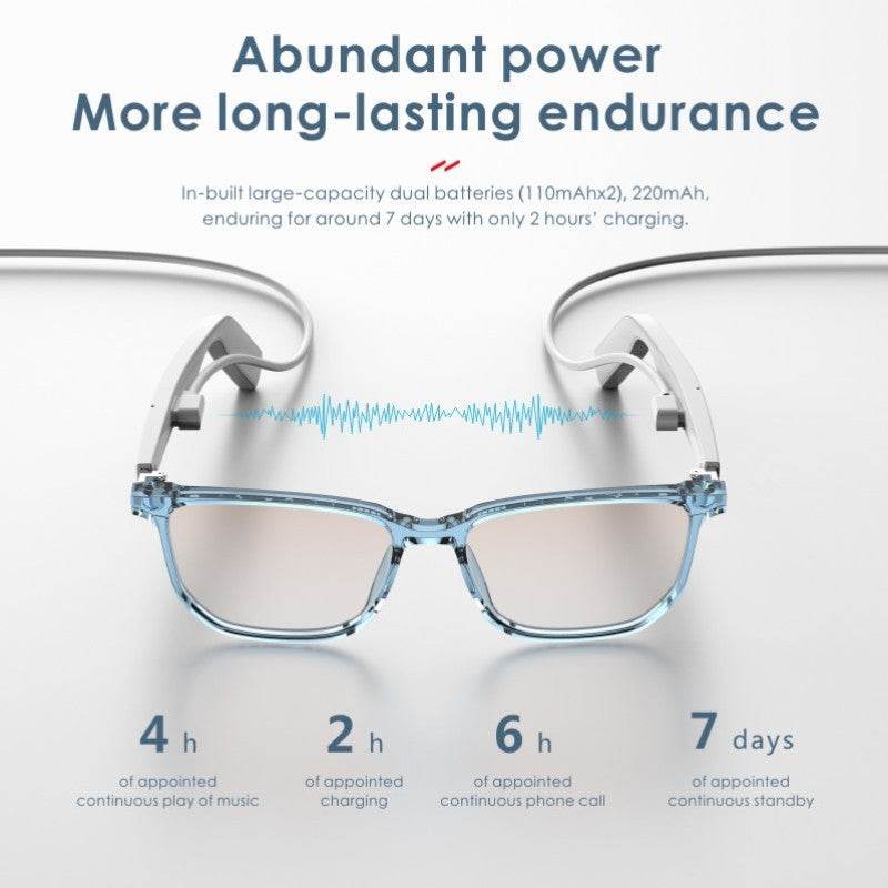 Bluetooth Smart Glasses Voice Call Music Anti Blue Light Intelligent White Unisex Eyeglasses - LizzCart