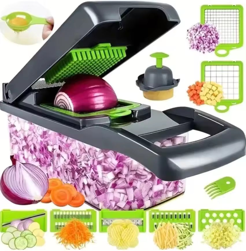 14-in-1 Multifunctional Veggie Chopper 🥕 | Slice, Dice & Grate with Ease! - LizzCart