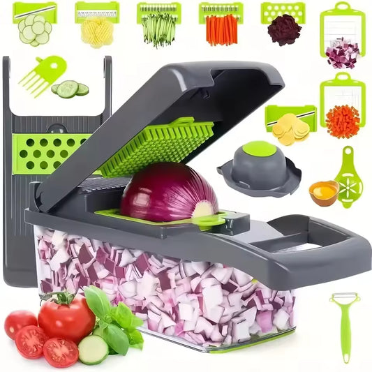 14-in-1 Multifunctional Veggie Chopper 🥕 | Slice, Dice & Grate with Ease! - LizzCart