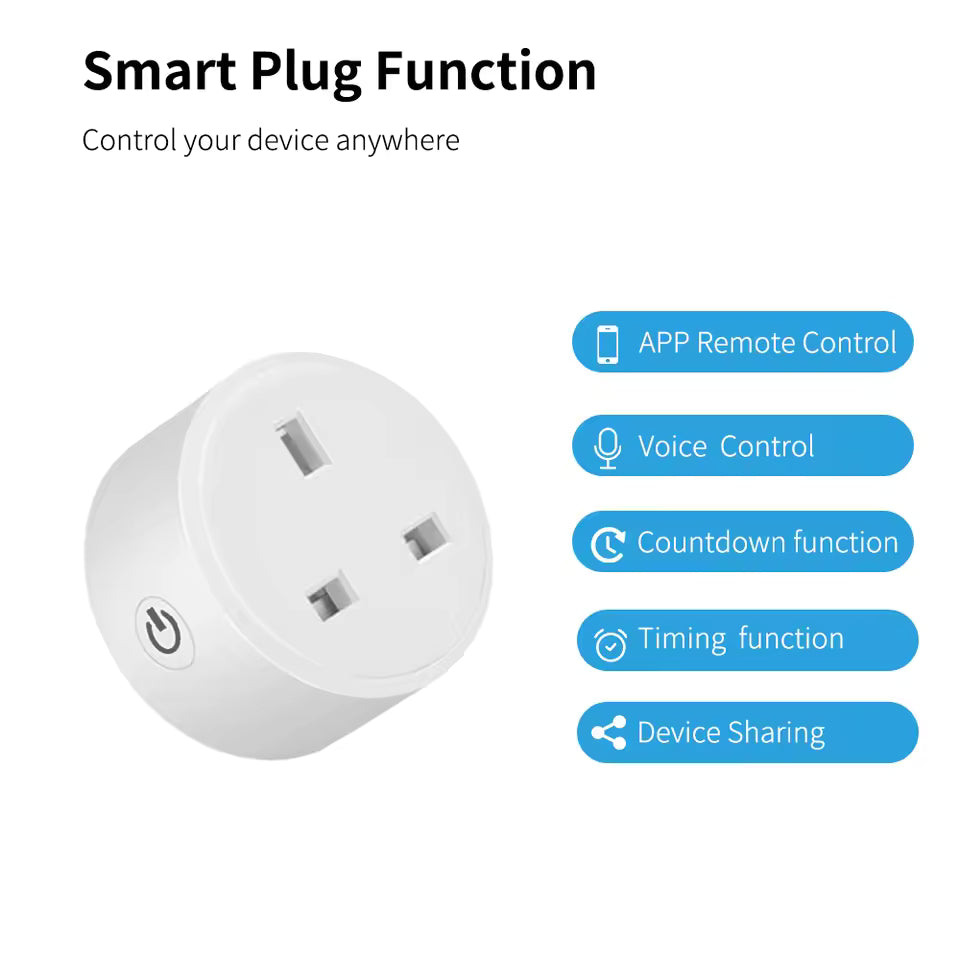 ⚡Tuya 20A Smart Plug UK ⏰ Alexa & Energy" ✅ - LizzCart
