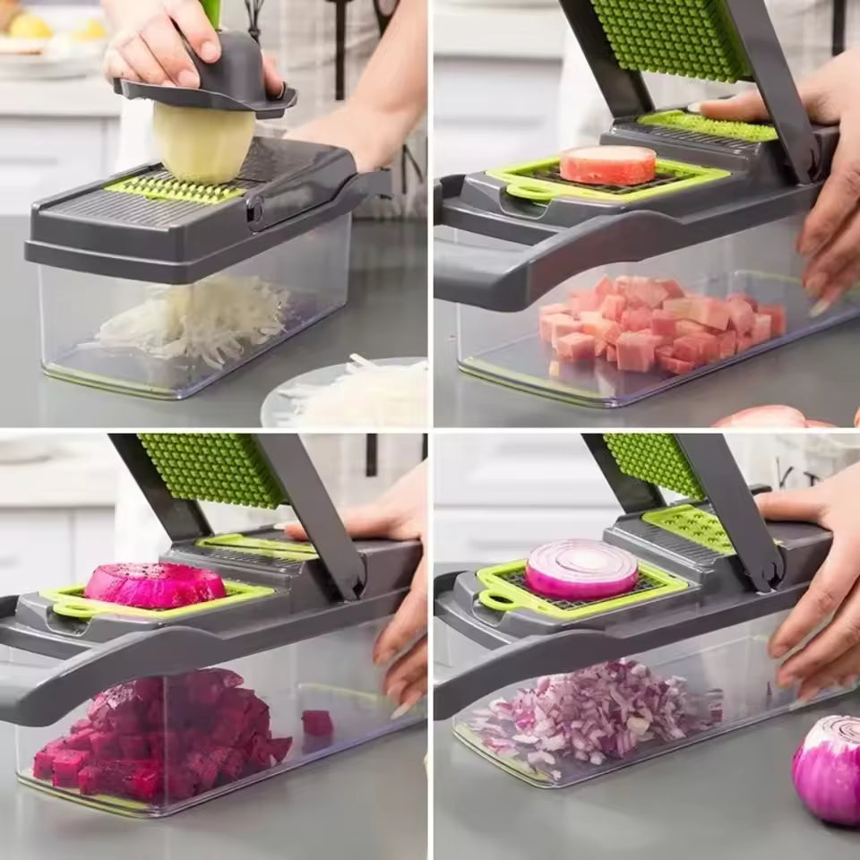 14-in-1 Multifunctional Veggie Chopper 🥕 | Slice, Dice & Grate with Ease! - LizzCart
