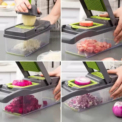 14-in-1 Multifunctional Veggie Chopper 🥕 | Slice, Dice & Grate with Ease! - LizzCart