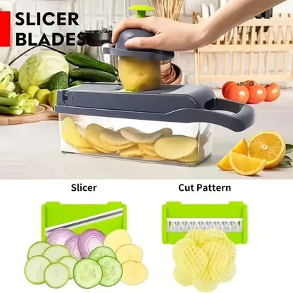 14-in-1 Multifunctional Veggie Chopper 🥕 | Slice, Dice & Grate with Ease! - LizzCart