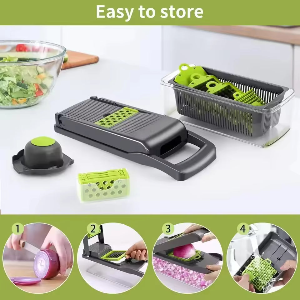 14-in-1 Multifunctional Veggie Chopper 🥕 | Slice, Dice & Grate with Ease! - LizzCart