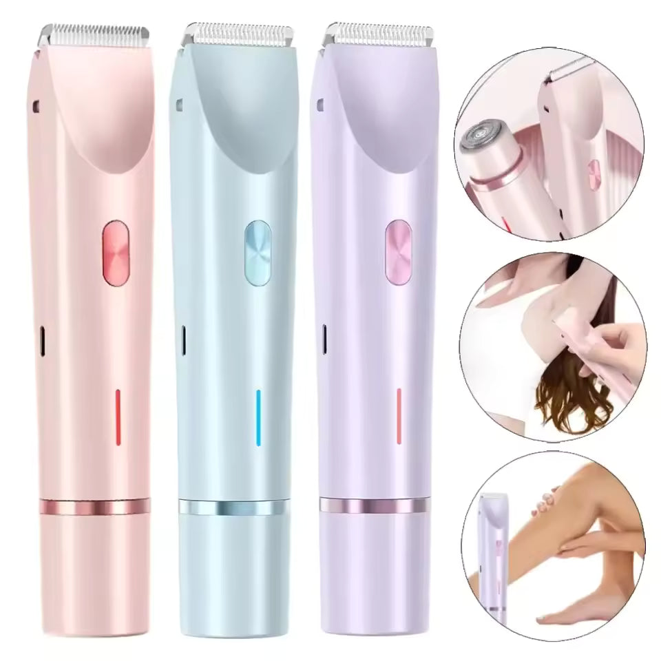 2-in-1 Women’s Electric Razor | Dual Head Painless Shaver for Smooth Bikini & Body - LizzCart