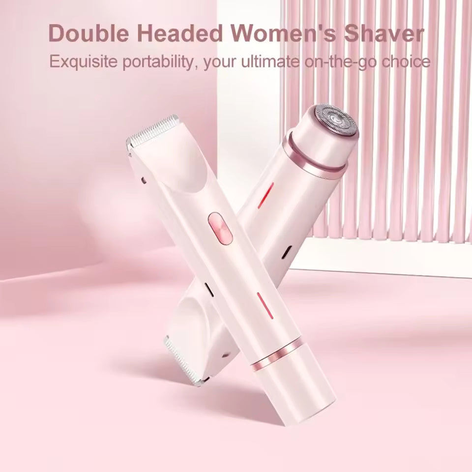 2-in-1 Women’s Electric Razor | Dual Head Painless Shaver for Smooth Bikini & Body - LizzCart