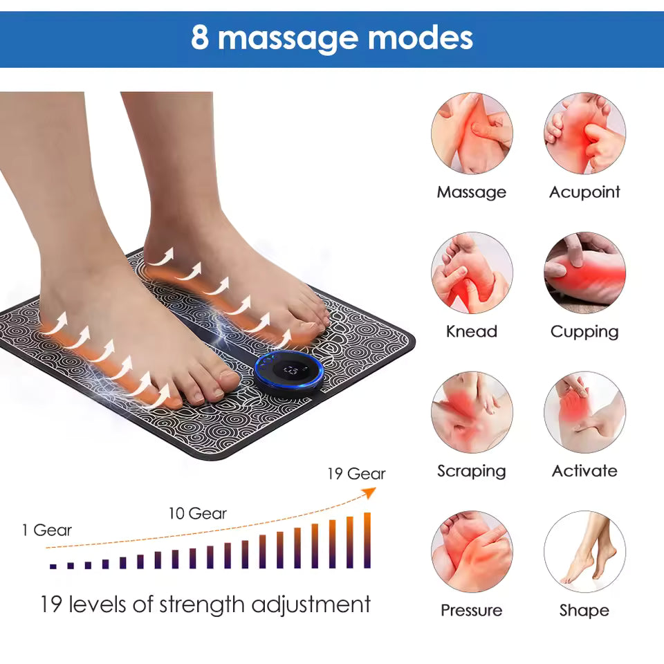 ⚡ Rechargeable EMS Foot Massager Pad – Relax & Recharge Instantly! 🚚 Free Shipping — no extra cost! - LizzCart